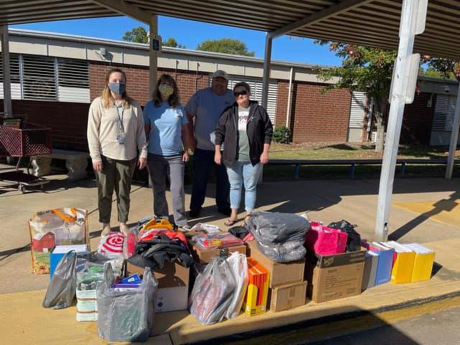 Grier Middle School and Sherwood Elementary received school supplies from the Just Jeepin’ community group.